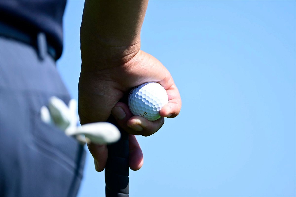 <i>Charles Laberge/LIV Golf/Getty Images</i><br/>A detailed view of a golf ball is seen during day one of the LIV Golf Invitational - Portland at Pumpkin Ridge Golf Club on June 30