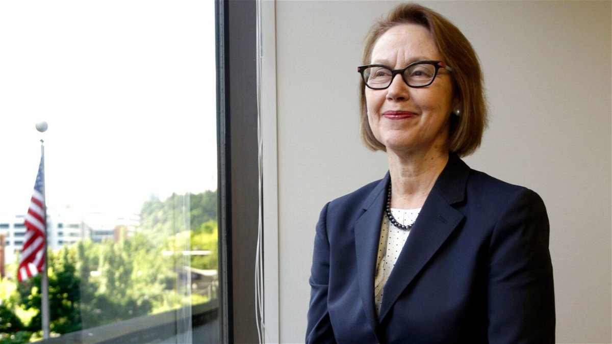<i>Don Ryan/AP</i><br/>Oregon Attorney General Ellen Rosenblum poses for a photo at her office in Portland