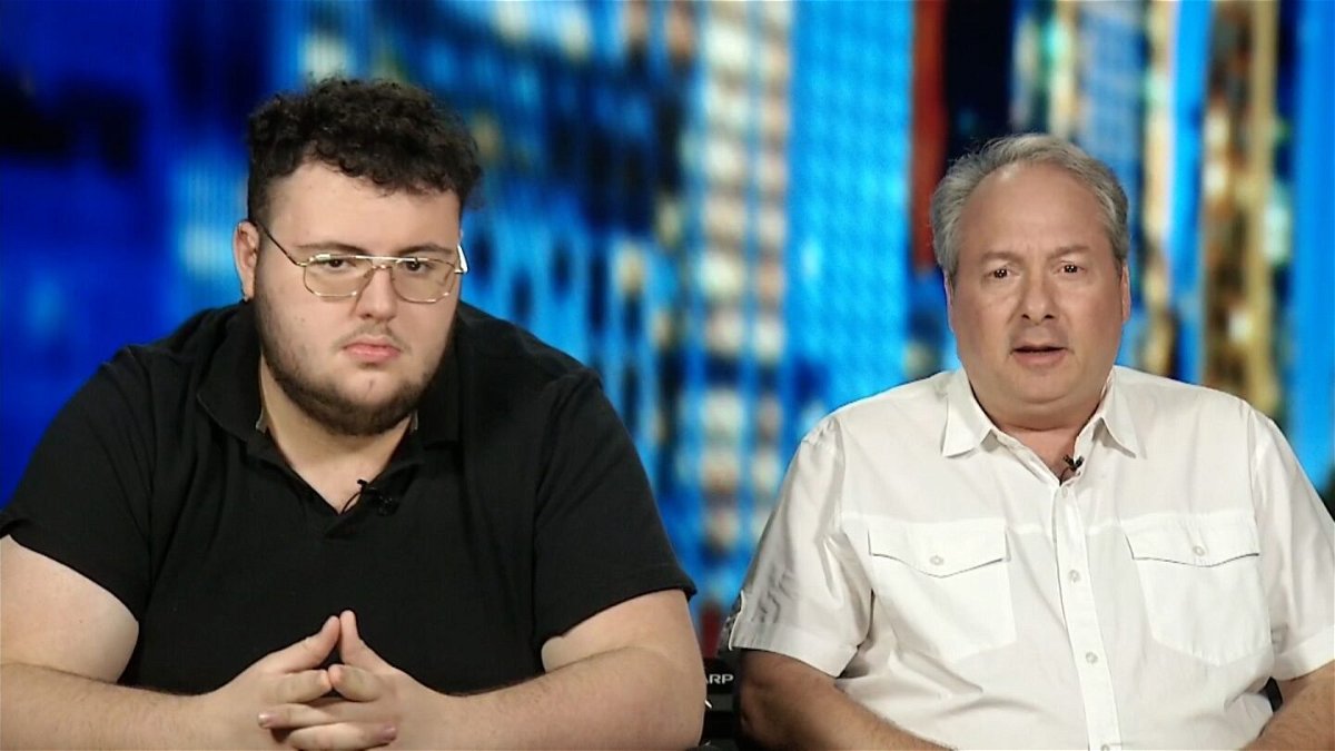<i>CNN</i><br/>Sean and Jay Bloom (from left) appear on CNN on June 23.