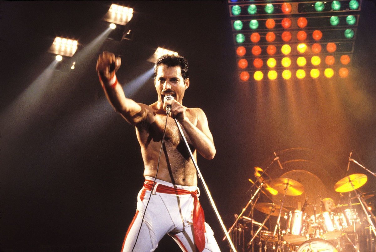 <i>Steve Jennings/WireImage/Getty Images</i><br/>Freddie Mercury of Queen is pictured here at the 1982 tour in Oakland