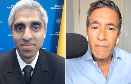 Dr. Vivek Murthy (left) and Dr. Sanjay Gupta are seen here in a split image.