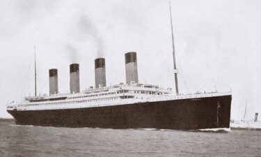 The RMS Titanic on her first and last voyage in 1912. The White Star Line ship sank four days into her maiden voyage.