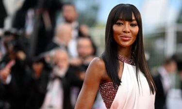 Naomi Campbell at the Cannes Film Festival on May 21. The supermodel announced the birth of her second child Thursday.
