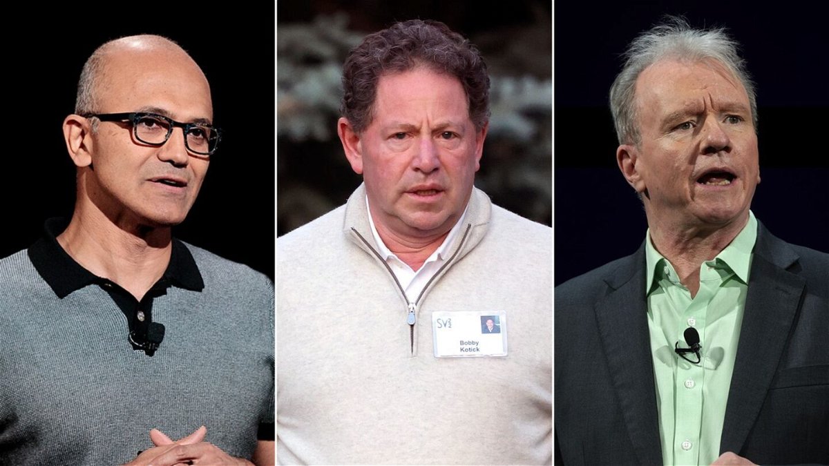 <i>Drew Angerer/Kevin Dietsch/Alex Wong/Getty Images</i><br/>Microsoft CEO Satya Nadella
