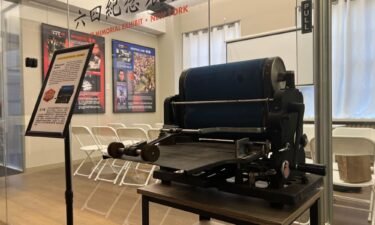 The June 4 museum newly opened in New York displays a printer used by student protesters in 1989 prior to the Tiananmen Square Massacre.