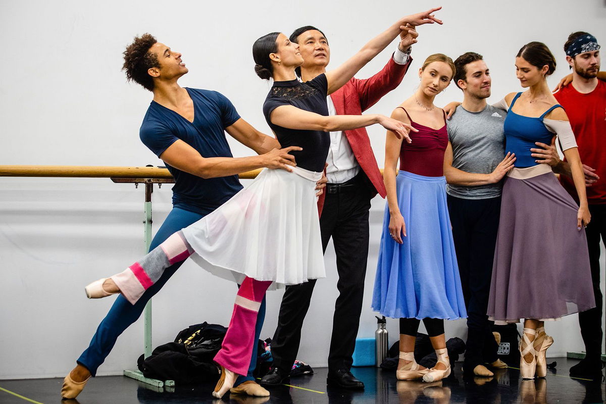 <i>Patrick Hamilton/AFP/Getty Images</i><br/>Artistic director of the Queensland Ballet Li Cunxin instructs dancers at a studio in Brisbane.