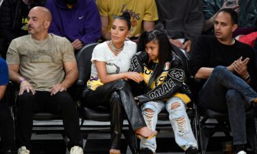 (From left) Kim Kardashian and daughter North West in May in Los Angeles.