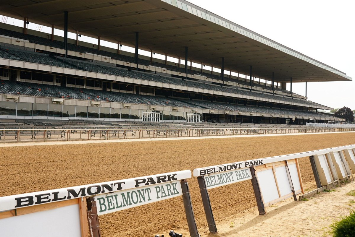 <i>Erick W. Rasco/Sports Illustrated/Getty Images</i><br/>A horse died at Belmont Park after sustaining an injury during a race.