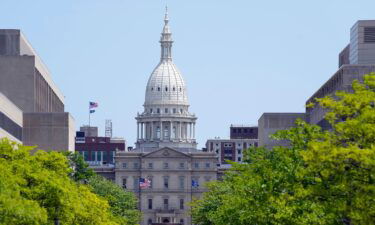 The Michigan State Capitol is photographed