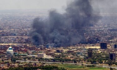 Smoke billows during fighting in the Sudanese capital Khartoum