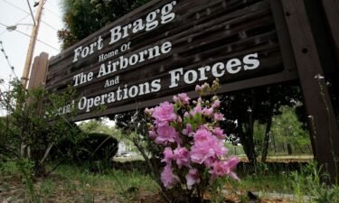 This photo shows an entrance sign to Fort Bragg