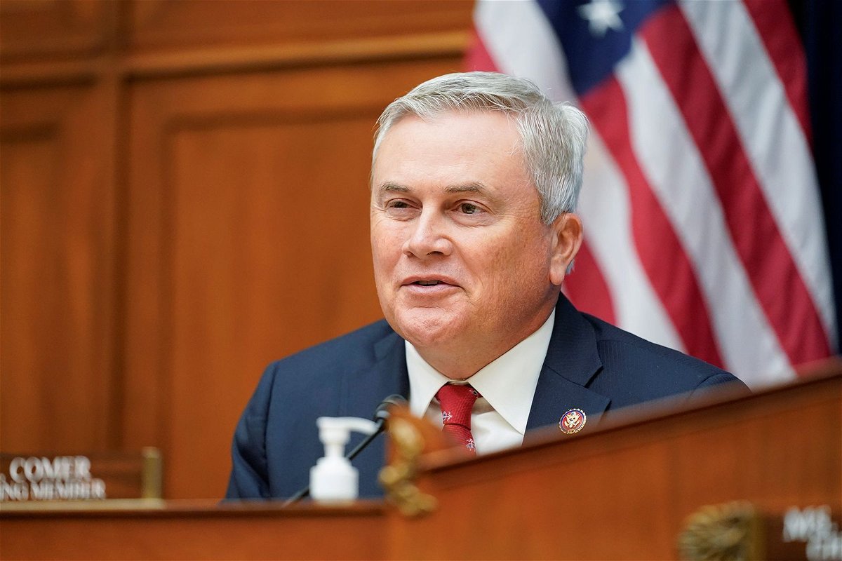<i>Andrew Harnik/Reuters</i><br/>House Oversight Chair James Comer speaks during a House Committee on Oversight and Reform hearing on gun violence on Capitol Hill in June of 2022.