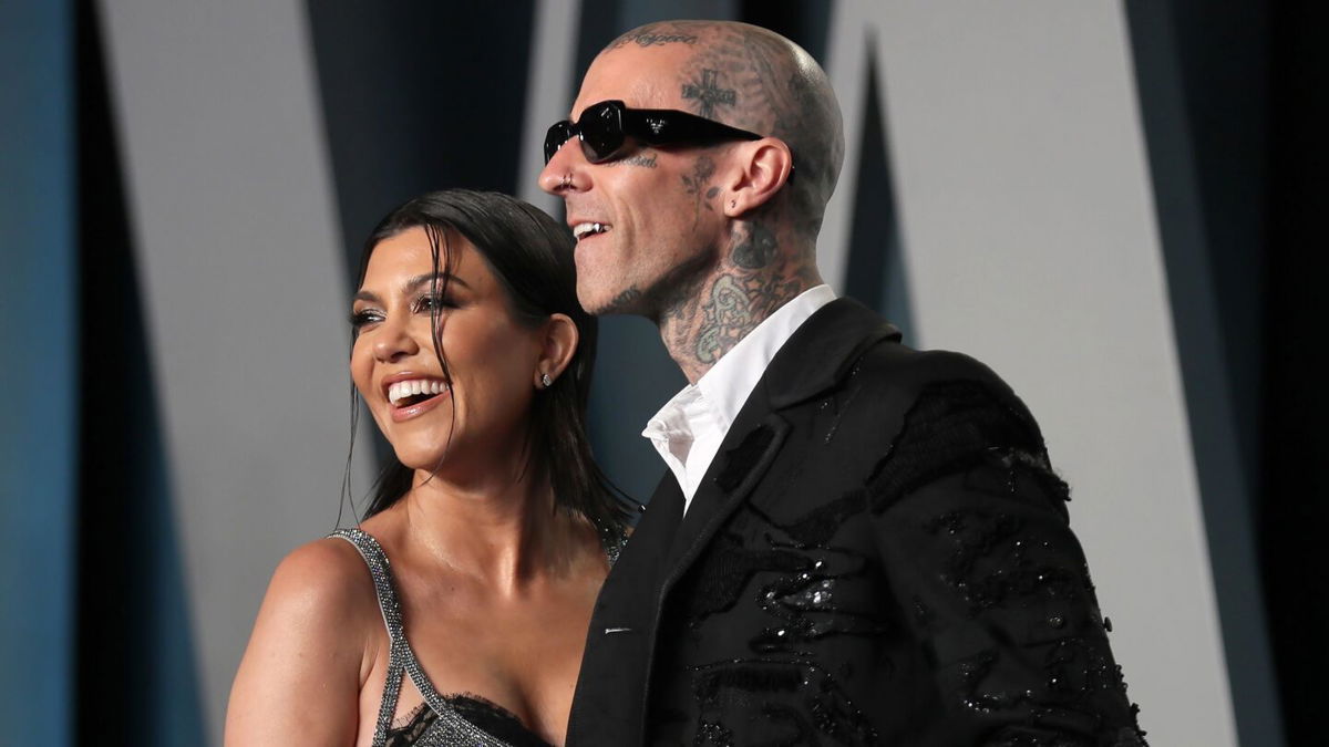 <i>Danny Moloshok/Reuters</i><br/>Kourtney Kardashian and Travis Barker