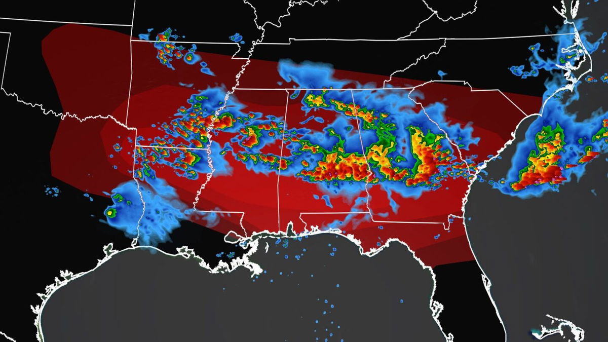 <i>CNN Weather</i><br/>More than 70 million people across the South and parts of the Northeast face the threat of severe weather Wednesday.