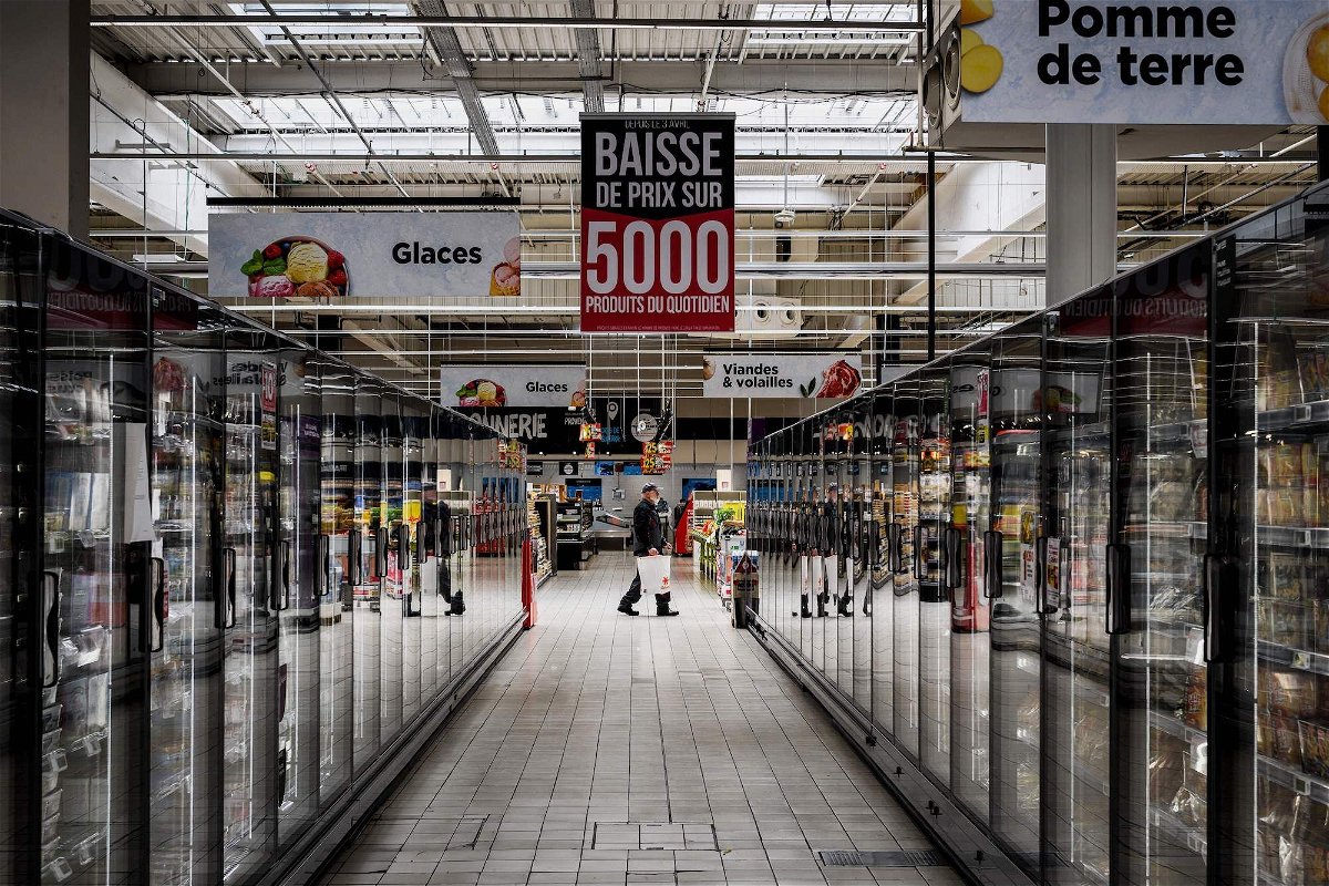 <i>Jeff Pachoud/AFP/Getty Images/FILE</i><br/>A customer shops in a Casino hypermarket in central France on April 28.