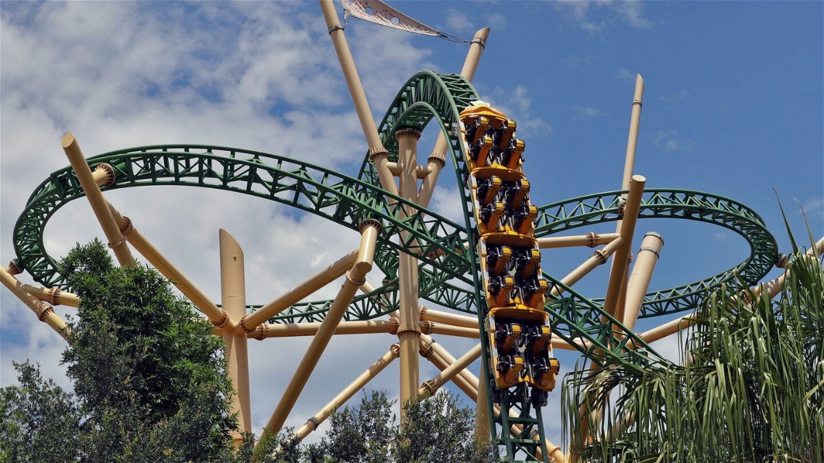 <i>Chris O'Meara/AP</i><br/>The Cheetah Hunt roller coaster is seen here at Busch Gardens Tampa Bay on June 10
