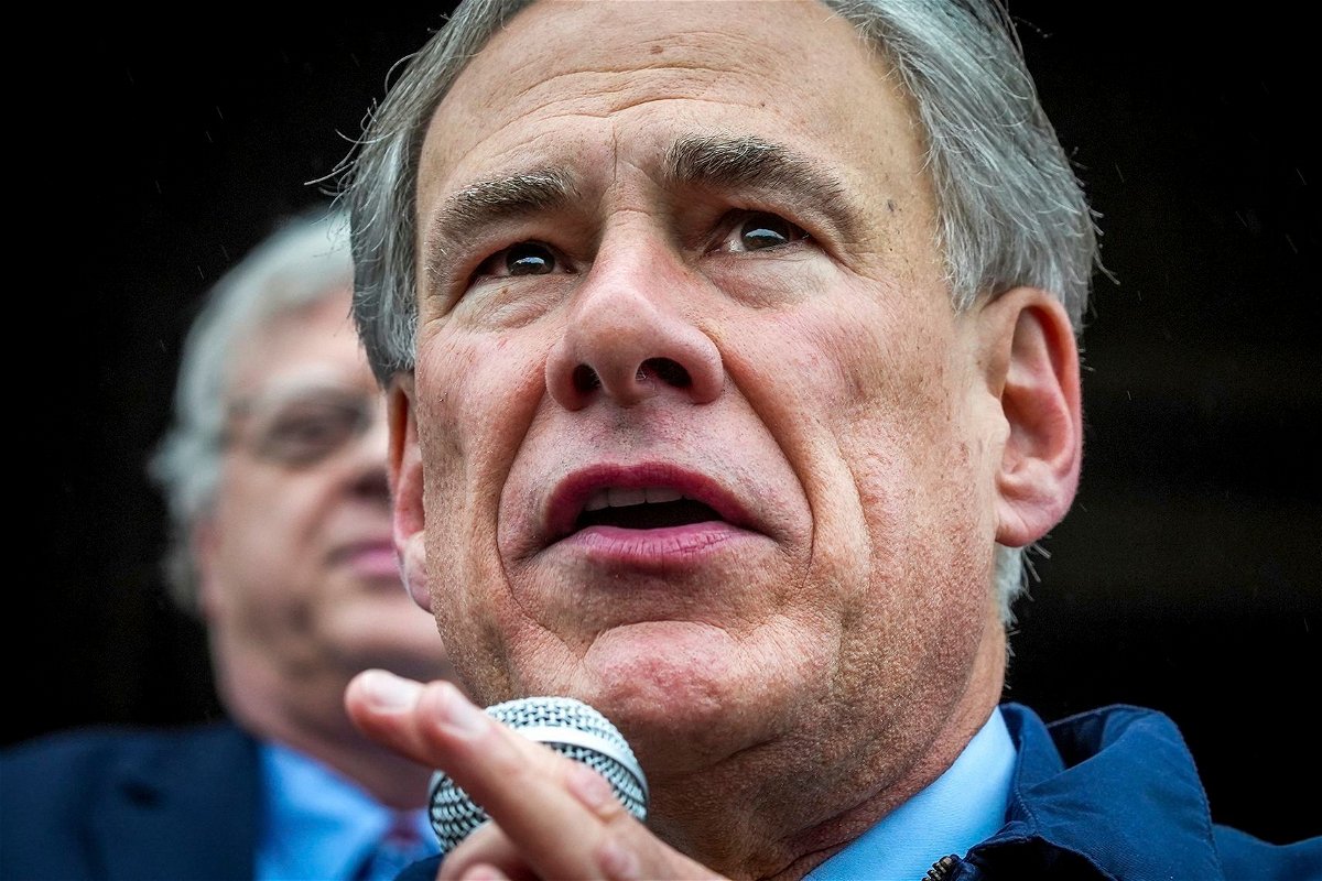 <i>Ricardo B. Brazziell/Austin American-Statesman/AP/FILE</i><br/>Gov. Greg Abbott speaks on the north steps of the State Capitol to supporters at a Texas Public Policy Foundation Parent Empowerment rally on March 21