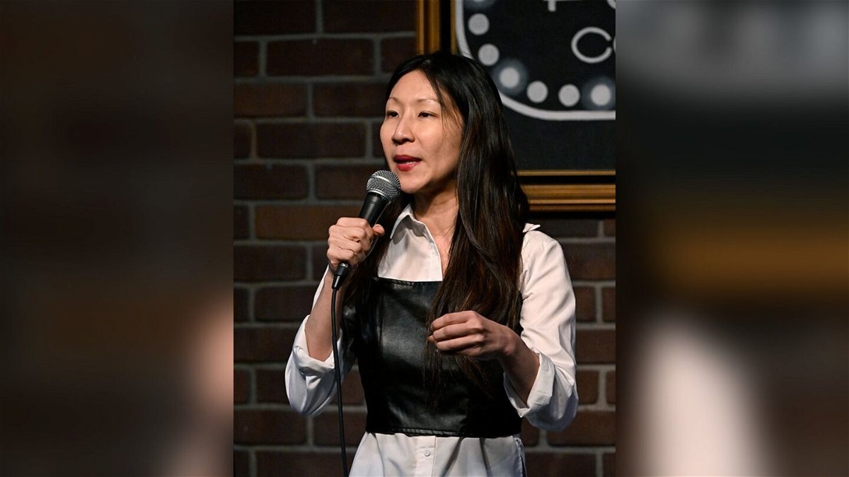 <i>Michael S. Schwartz/Getty Images</i><br/>Comedian Jocelyn Chia performs in 2022 at Flappers Comedy Club and Restaurant Burbank in California. Chia has sparked a heated backlash in Malaysia and Singapore Hong Kong after joking about the safety of Malaysian planes in an apparent reference to the disappearance of flight MH370.
