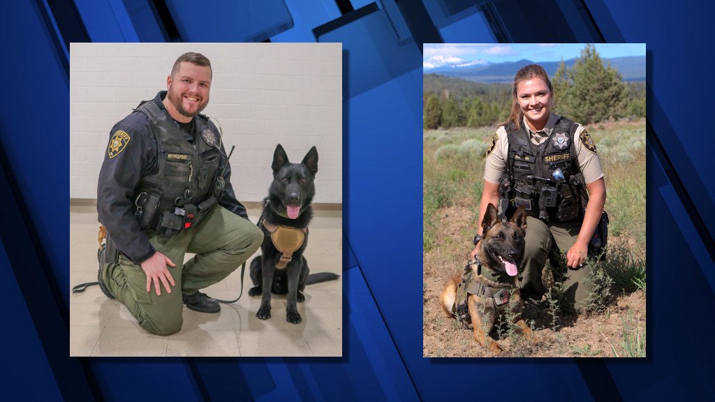  Deschutes County Sheriff's Deputy Witherspoon and K-9 Vinnie;  Deputy Simpson and K-9 Delta
