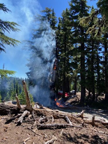 Smokejumpers took on small fire, Incident 513 near Moraine Lake in Three Sisters Wilderness on Saturday
