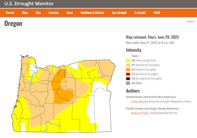 Extreme, exceptional drought categories no longer can be seen across Oregon, but the High Desert remains in severe or moderate drought categories