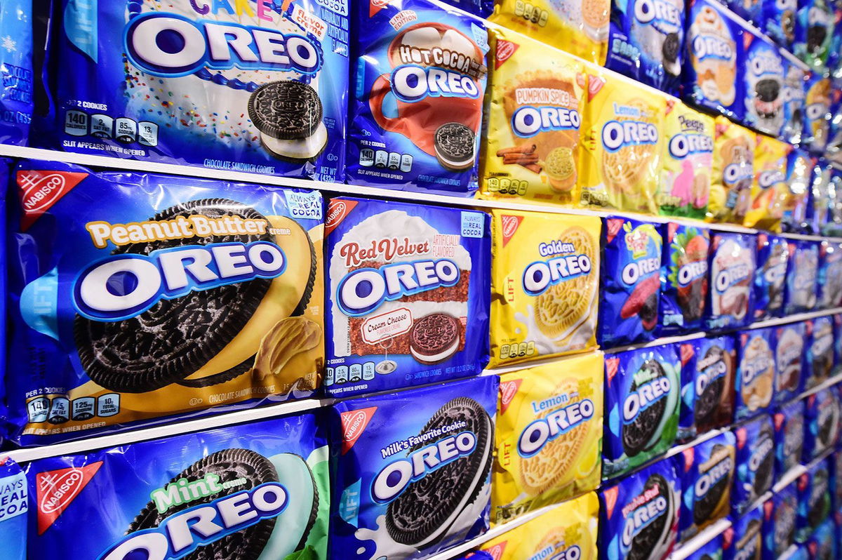 <i>Robyn Beck/AFP/Getty Images/FILE</i><br/>The maker of Oreo and Cadbury Dairy Milk chocolate is thanking an increased demand for sweets in the first half of the year for its positive forecast