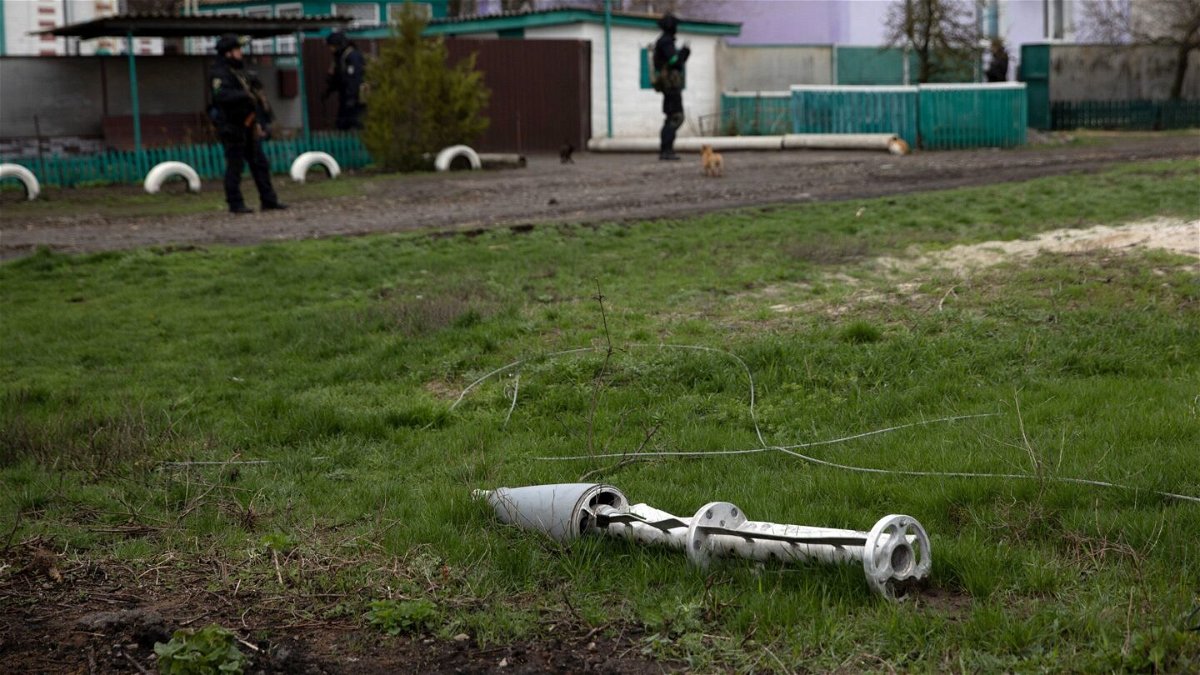 <i>Tyler Hicks/The New York Times/Redux</i><br/>Part of a Uragan cluster munition that was most likely fired by Ukrainian forces