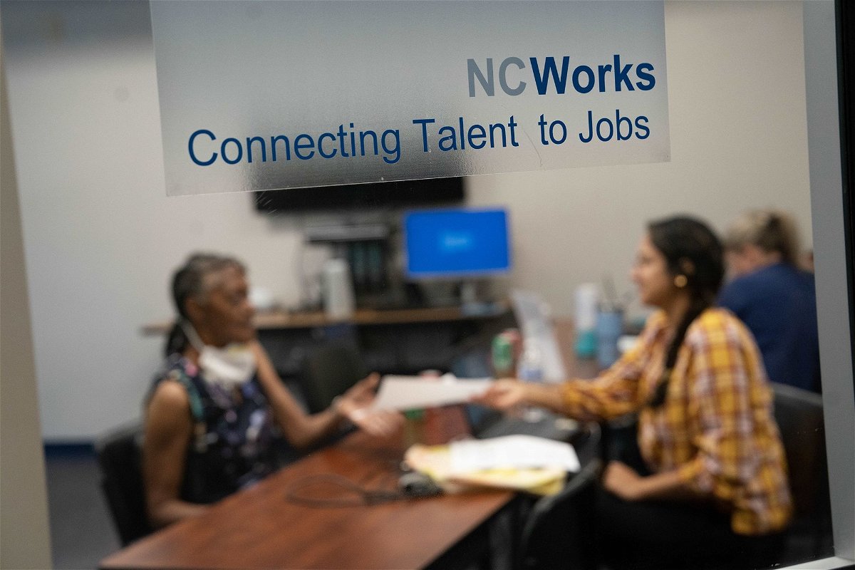 <i>Allison Joyce/Bloomberg/Getty Images</i><br/>A Novant Health Career Fair at NC Works in Wilmington