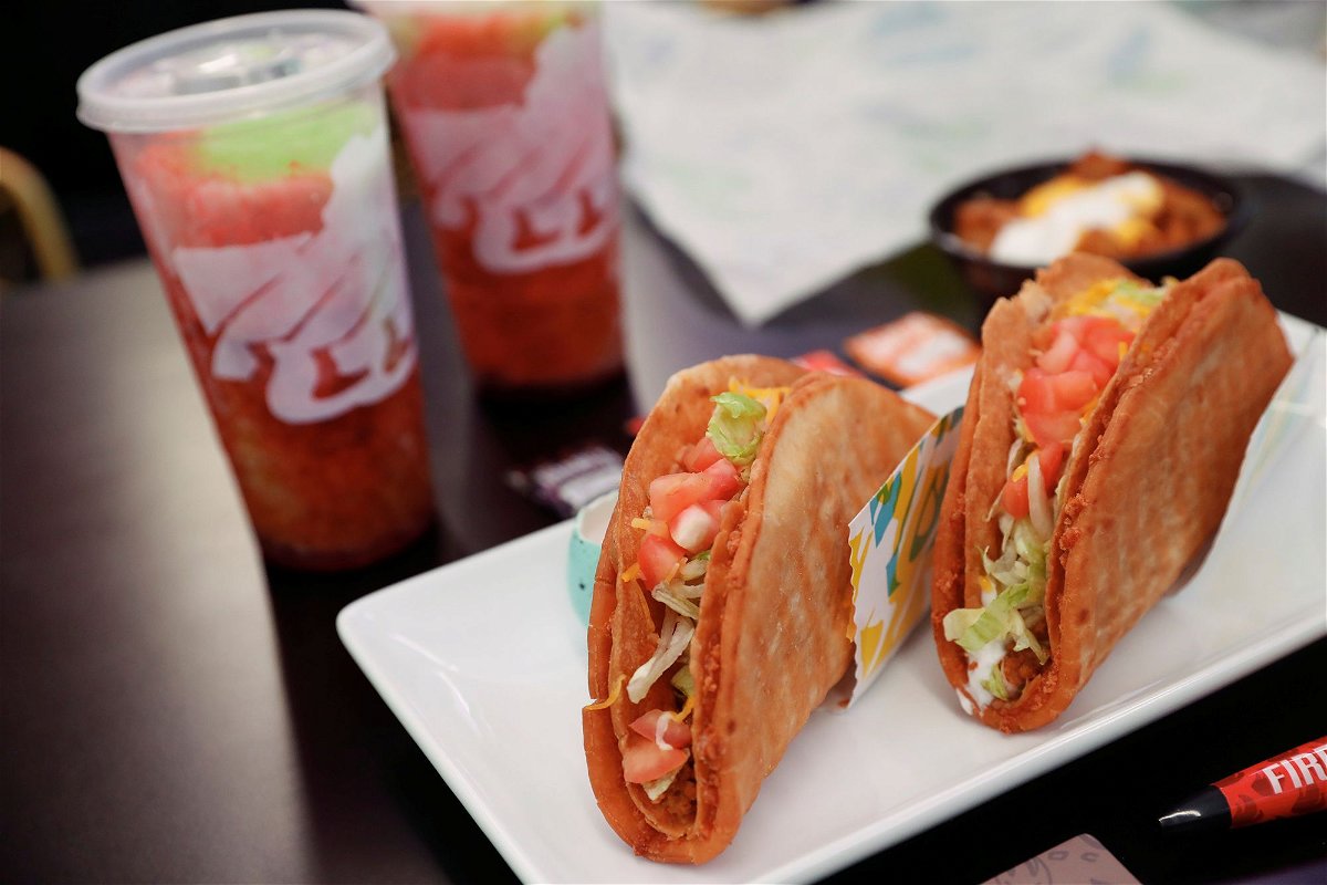 <i>Shannon Stapleton/Reuters</i><br/>A Taco Bell order and drinks sit inside the first digital-only U.S. location at Times Square in New York City