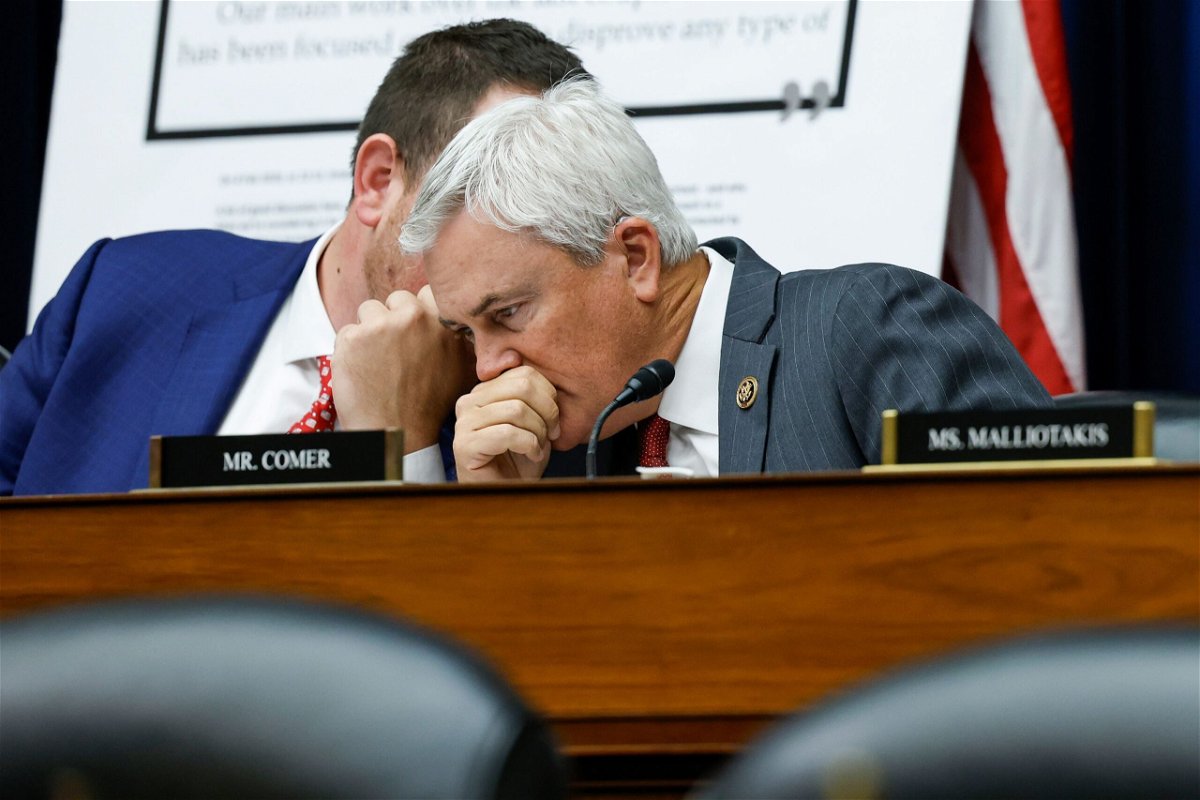 <i>Anna Moneymaker/Getty Images</i><br/>Rep. James Comer participates in a hearing of the Select Subcommittee on the Coronavirus Pandemic on July 11 on Capitol Hill.