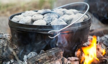 A cast-iron Dutch oven is a versatile piece of outdoor cookware