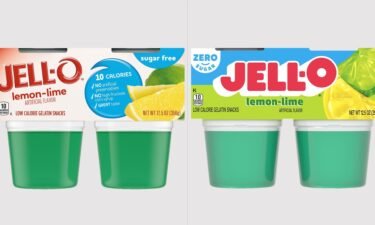 Jell-O's current look on the left and new look