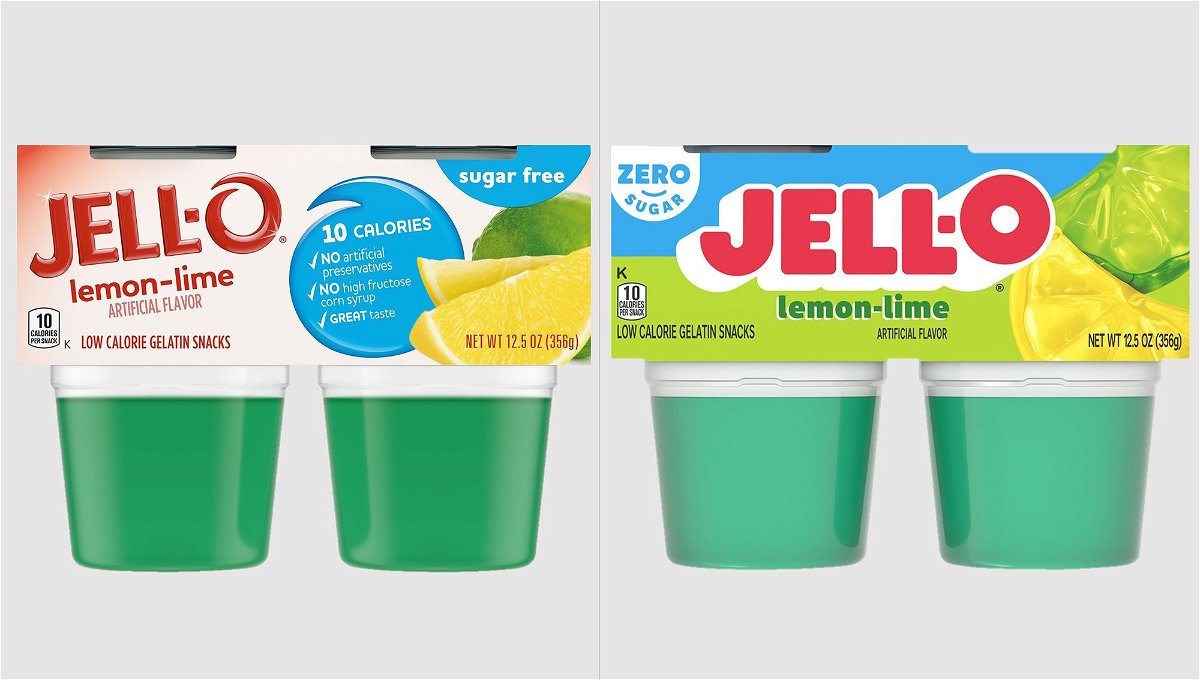 <i>Jell-O</i><br/>Jell-O's current look on the left and new look
