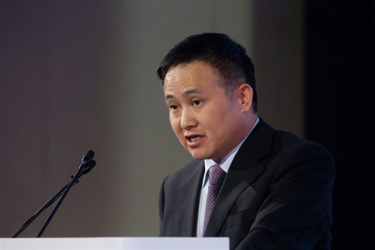 <i>Imaginechina/AP</i><br/>Pan speaks during an event in Shanghai in December 2017.