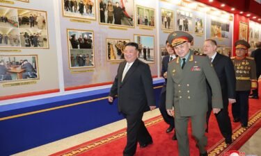 North Korean leader Kim Jong Un meets with Russian Defense Minister Sergei Shoigu and his delegation