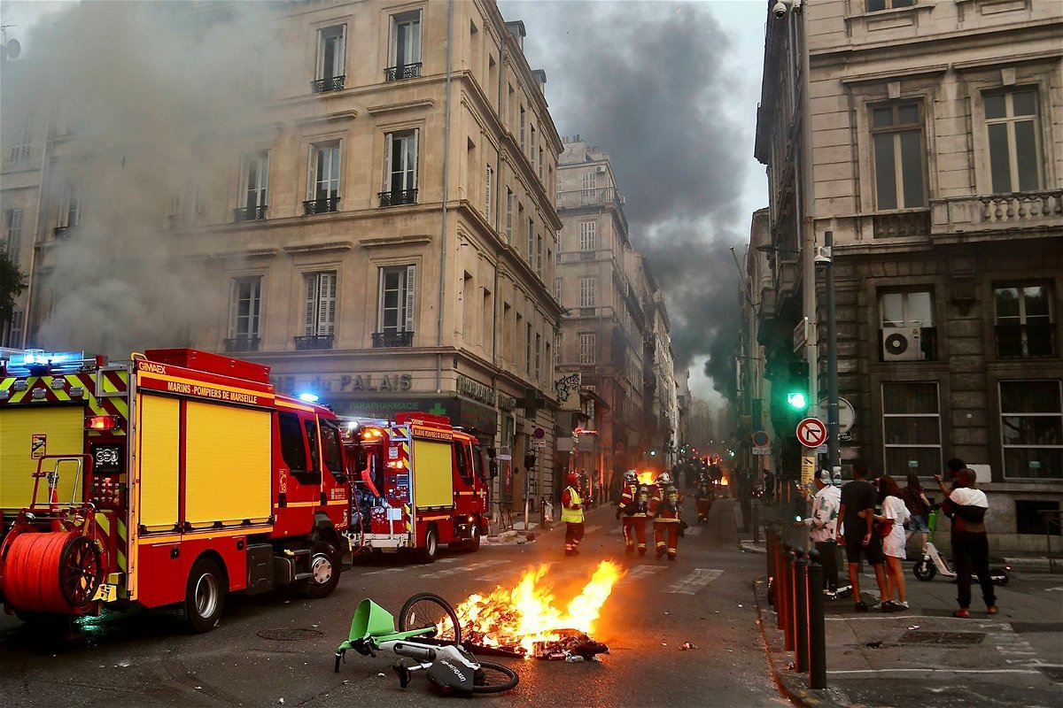 <i>Alexis Jumeau/SIPA/AP</i><br/>Marseille saw several consecutive nights of rioting after the killing of Nahel Merzouk.