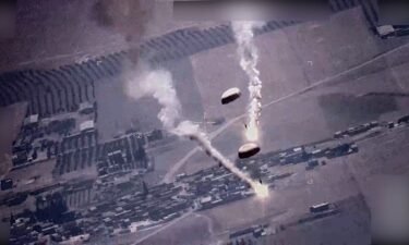 The Department of Defense released video showing parachute flares released by the Russian aircraft in the flight path of the US MQ-9 aircraft.
