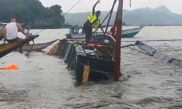 The Philippine Coast Guard launched rescue operations after a wooden boat sank on July 27.