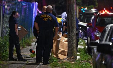 Police are pictured here on the scene of a shooting in Philadelphia on July 3.