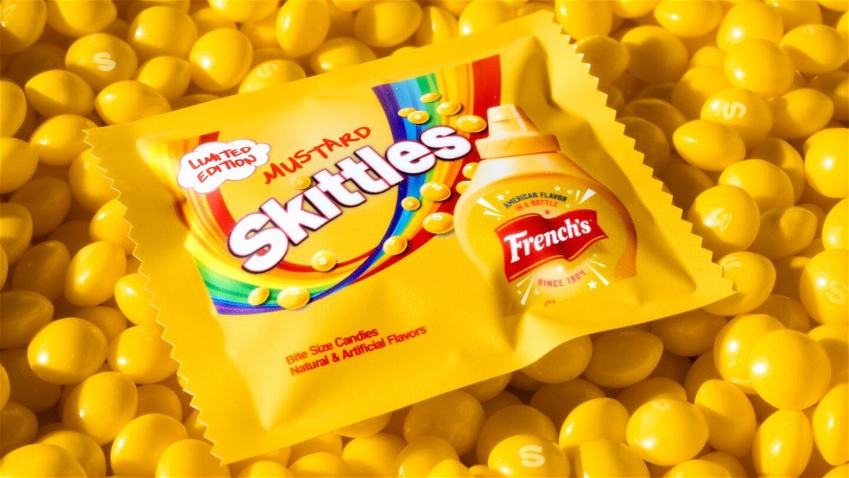 <i>McCormick</i><br/>Skittles partnered with French's for a mustard-flavored candy.