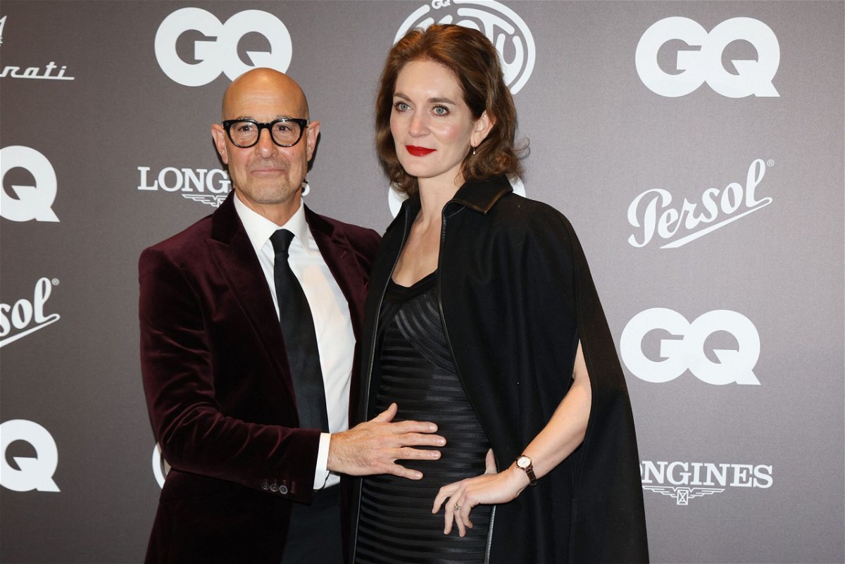 <i>Stefania D'Alessandro/Getty Images</i><br/>Stanley Tucci and his wife Felicity Blunt are seen here in 2022. Tucci and Blunt married in 2012