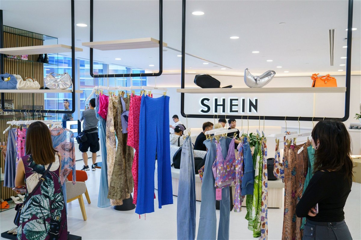 <i>Ore Huiying/Bloomberg/Getty Images</i><br/>Clothes displayed at the Shein Group Ltd. headquarters in Singapore