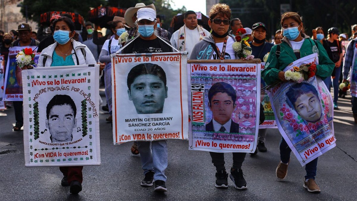 <i>Manuel Velasquez/Getty Images</i><br/>Demonstrators commemorated the disappearance of the Ayotzinapa students on September 26