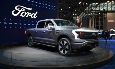 The Ford F-150 is seen here on display during the 2023 New York International Auto Show (NYIAS) at the Javits Center on April 5 in New York City.