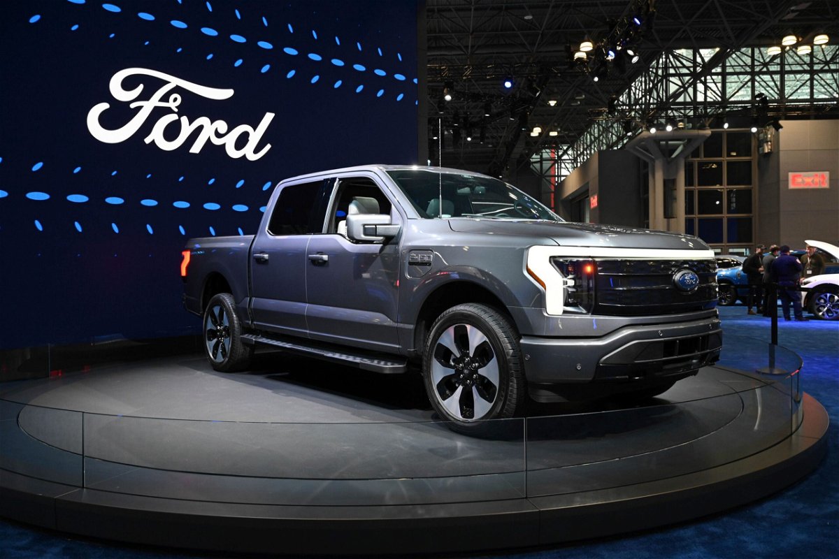 <i>NDZ/STAR MAX/IPx/AP</i><br/>The Ford F-150 is seen here on display during the 2023 New York International Auto Show (NYIAS) at the Javits Center on April 5 in New York City.