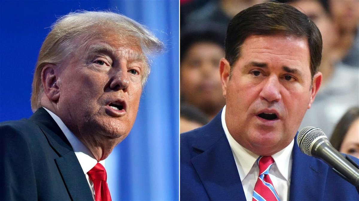 <i>AP/USA Today Network</i><br/>Former President Donald Trump (left) and former Arizona Gov. Doug Ducey are seen here in a split image.