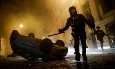 Riot police officers in Paris