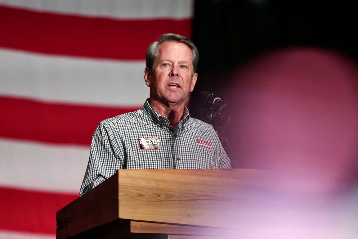 <i>Dustin Chambers/Reuters</i><br/>Georgia Republican Gov. Brian Kemp speaks at a campaign event in Kennesaw