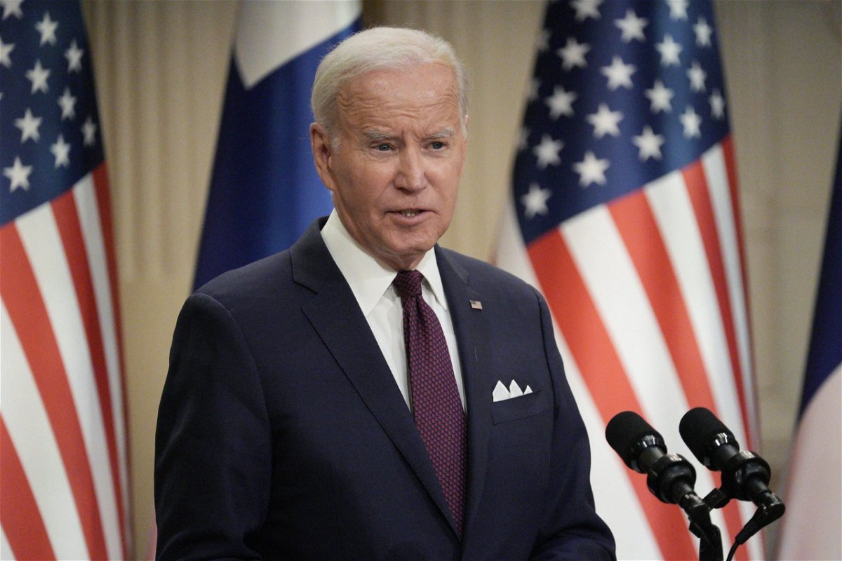 <i>Alessandro Rampazzo/AFP/Getty Images</i><br/>President Joe Biden addresses a joint press conference with Finland's president in Helsinki on July 13. Biden raised $72 million for his reelection effort and for the Democratic Party in his first quarter of fundraising since announcing his reelection bid.