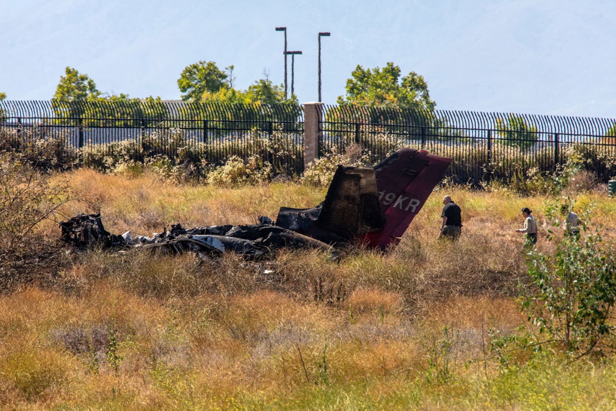 <i>Irfan Khan/Los Angeles Times/Getty Images</i><br/>A private jet crashed near in a field in Murrieta
